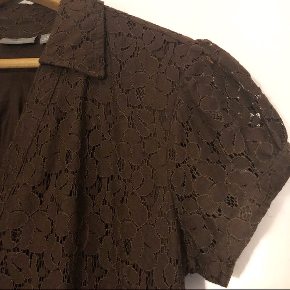 Apt. 9 Floral Lace Button-up Midi Dress Brown - Picture 4 of 8